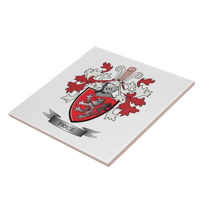 Price Family Crest Coat of Arms Tile (Side)