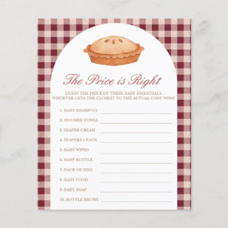 Price is Right Cutie Pie Baby Shower Game