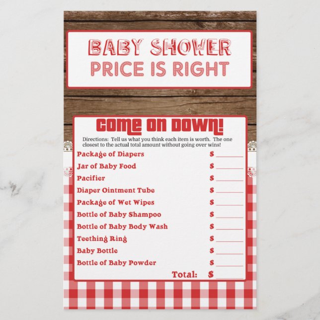 Price is Right - Red Baby Q (Front)