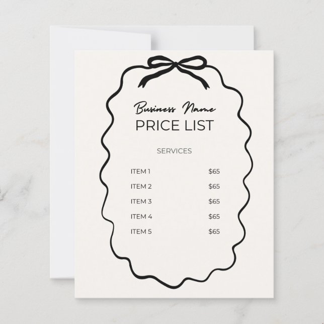 Price List (Front)