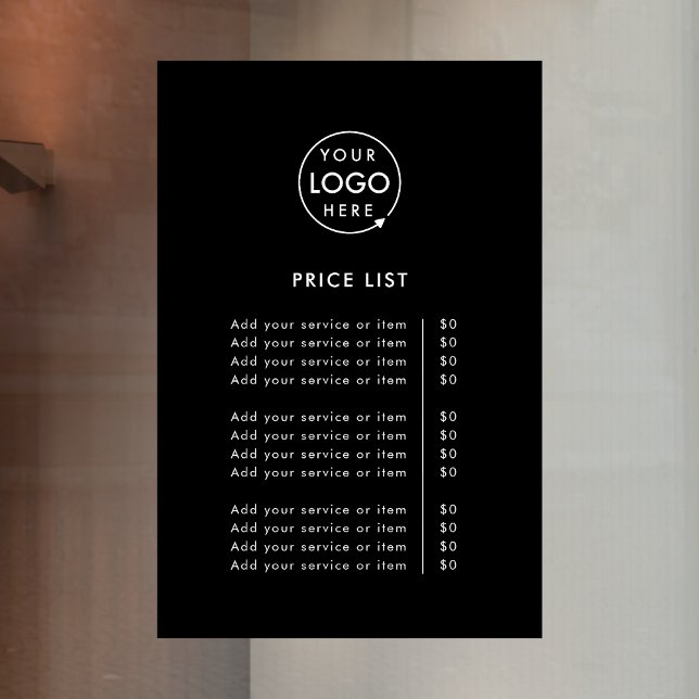 Price List | Black Logo Business Professional (Creator Uploaded)