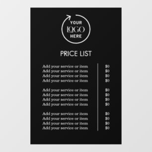 Price List Black Logo Business Professional