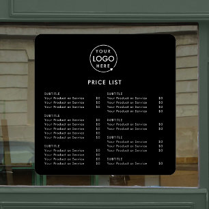 Price List Business Logo Black Modern Minimalist