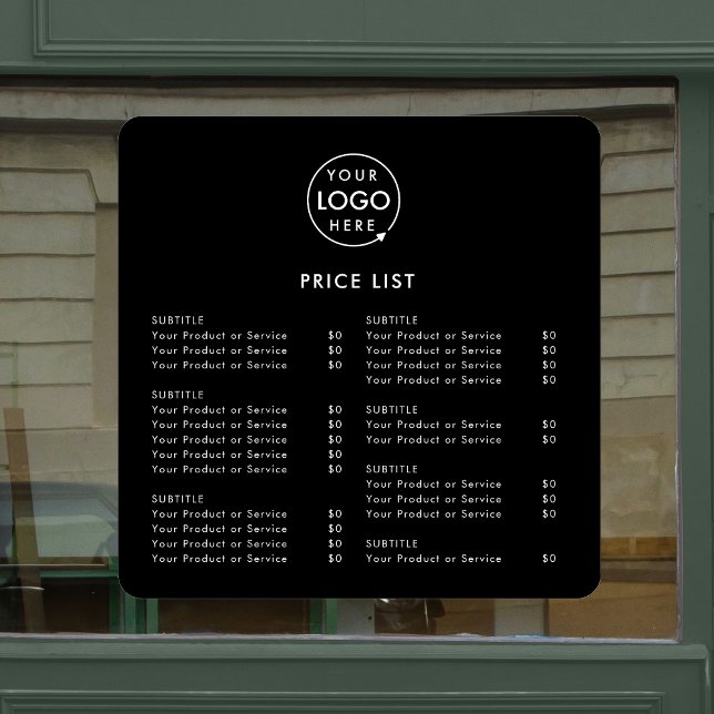 Price List | Business Logo Black Modern Minimalist (Creator Uploaded)