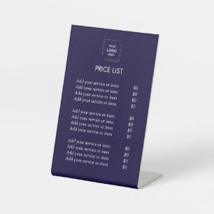 Price List Business Logo Modern blue colour Pedestal Sign