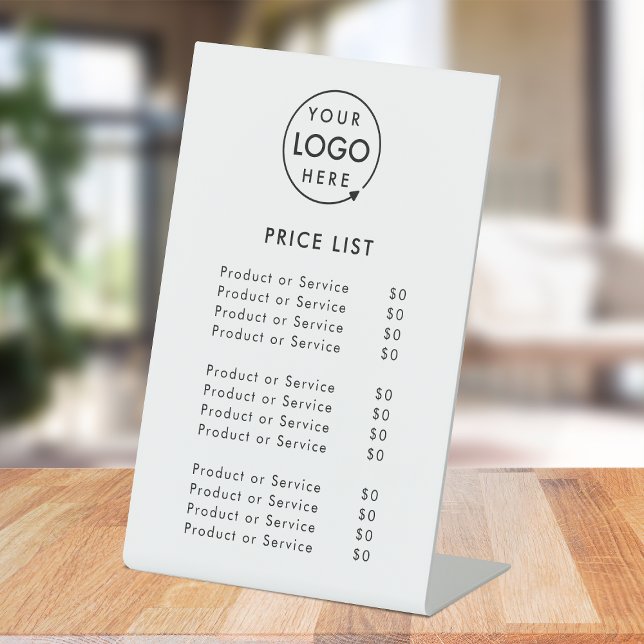 Price List | Business Logo Modern Minimalist Pedestal Sign (Creator Uploaded)