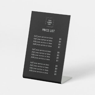 Price List Custom Business Logo Modern Pedestal Sign
