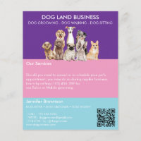 Price List for Dog Grooming purple blue Pink