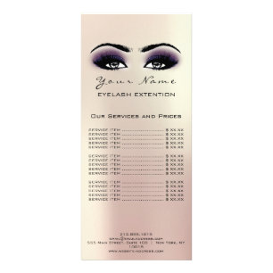 Price List Lashes Extension Makeup Artist Blush Rack Card
