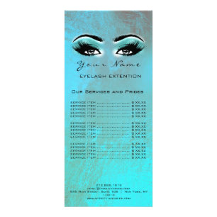 Price List Lashes Extension Makeup Artist Ocean Rack Card