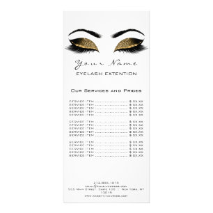 Price List Lashes Extension Makeup Artist White Rack Card