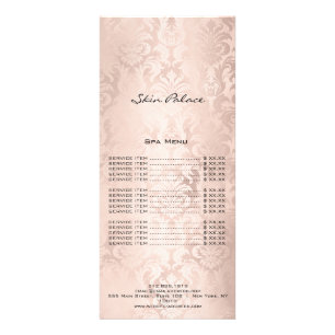Price List Lashes Extension Makeup Damask Rose Rack Card