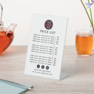 Price List   Logo Business Modern Professional Ped Pedestal Sign