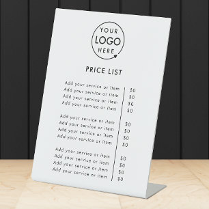 Price List   Logo Business Modern Professional Pedestal Sign