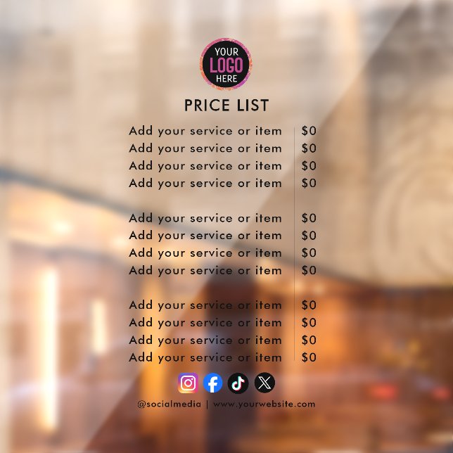 Price List | Logo Business Modern Professional Win (Sheet 2)