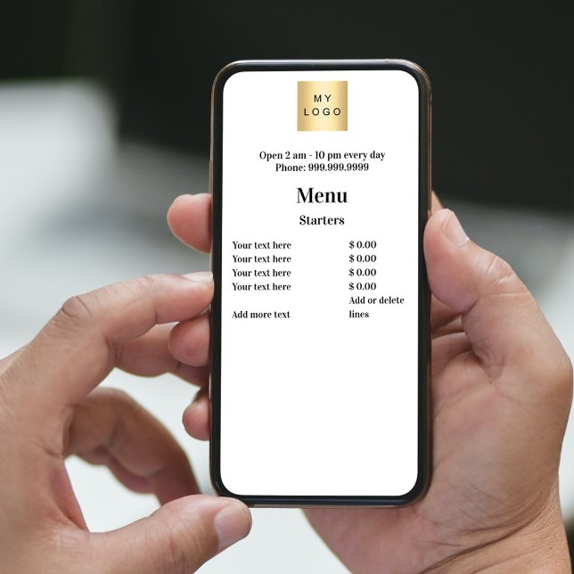 Price list menu business logo simple white card (Creator Uploaded)