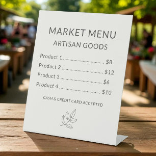 Price List Minimalist Small Business Neutral Pedestal Sign