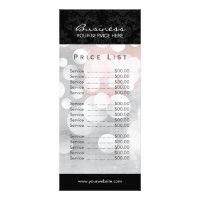 Price List | Modern Silver & Damask Beauty Salon