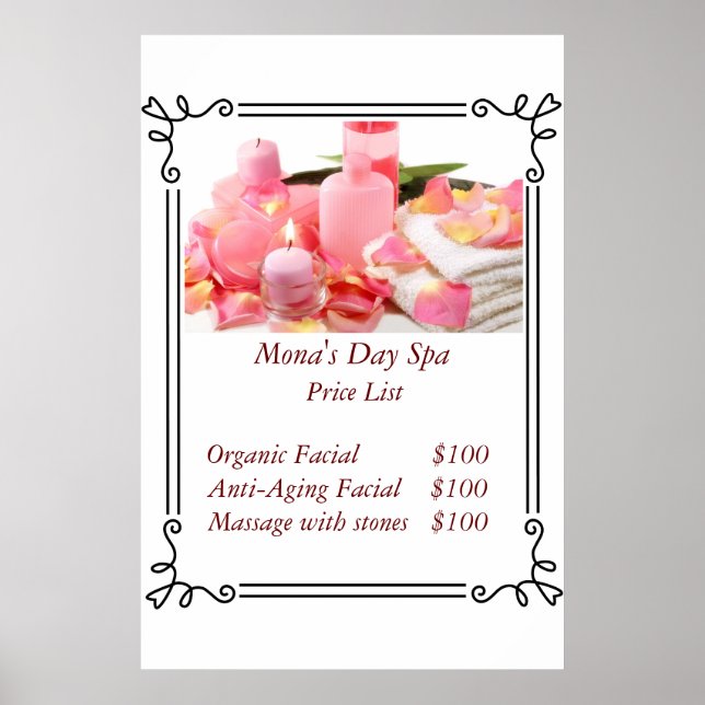 Price List Poster (Front)