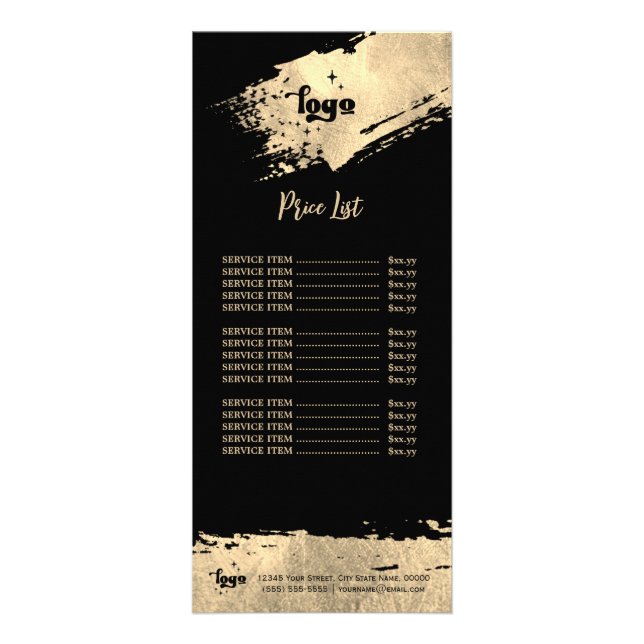  price list rack card (Front)