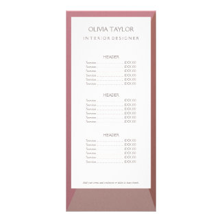 PRICE LIST RACK CARDS