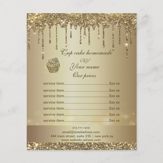 Price  List Service Sparkly Drips Flyer (Front)