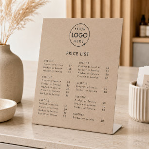 Price List Sign Custom Kraft Business Menu Board