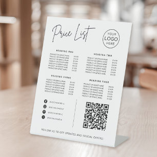 Price List Social Media Website QR Code Business Pedestal Sign