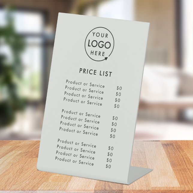 Price List Tabletop Sign | 4x6 DIY Branded Display (A simple practical solution for presenting your products or services with clarity & style.)