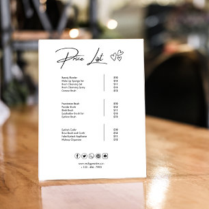 Price List Template, Small Business Price List Pedestal Sign