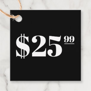 Price Only Black Hang Tag Clothing