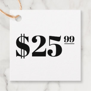 Price Only White Hang Tag Clothing