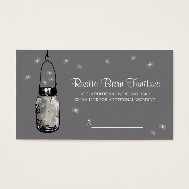 PRICE TAG Mason Jar & Fireflies (Front)