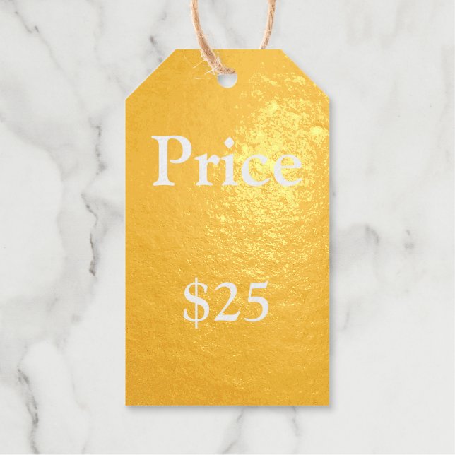 Price Tag Solid Gold Your Info Business Logo (Front)