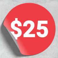 Price Tag Sticker | Dollar Price Red Label