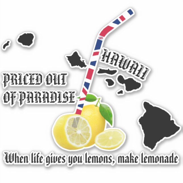 PRICED OUT OF PARADISE LEMONADE HI Flag Straw (Front)