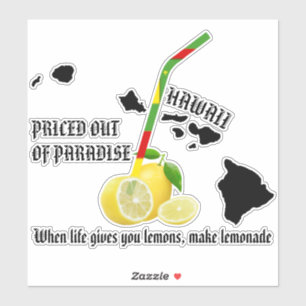 PRICED OUT OF PARADISE LEMONADE Kanaka Maoli Straw