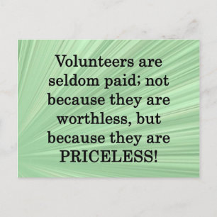 Priceless Volunteers Postcard