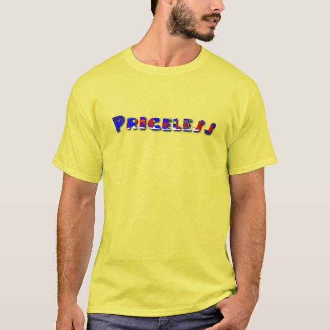 Priceless Yellow Mens T-Shirt (Front)