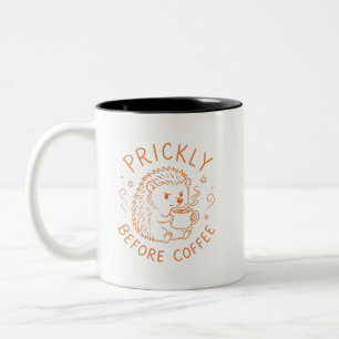 Prickly Before Coffee Hedgehog Two-Tone Coffee Mug