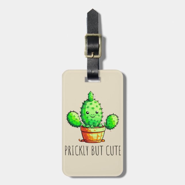 Prickly but cute luggage tag (Front Vertical)