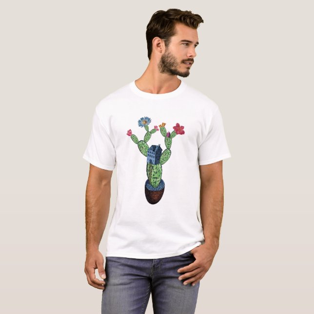 Prickly cactus with flowers T-Shirt (Front Full)