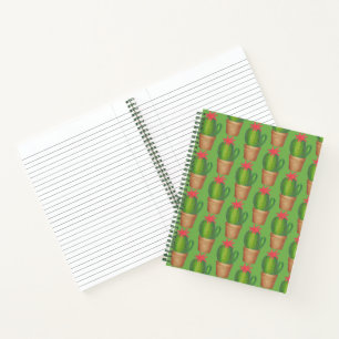 Prickly Green Cactus Garden Flower Potted Plant Notebook