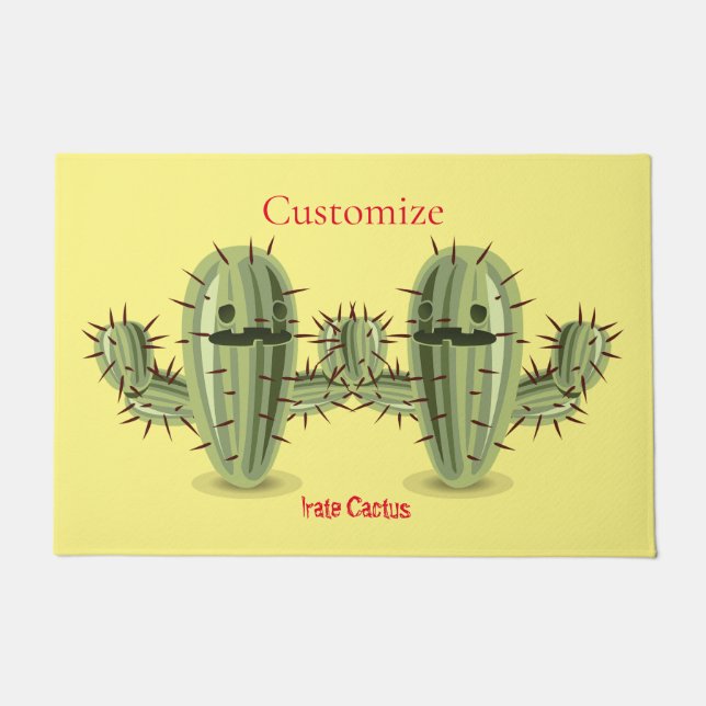 Prickly Irate Cactus Thunder_Cove Doormat (Front)