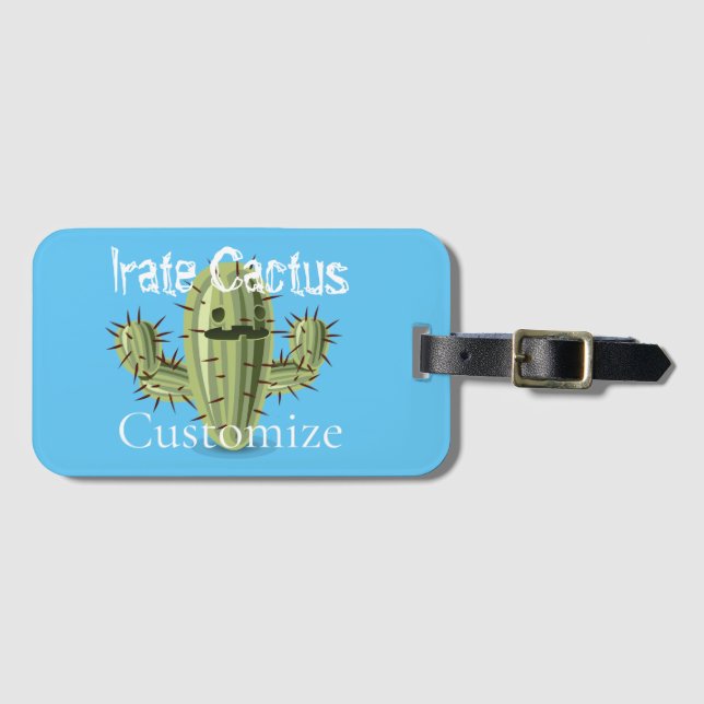 Prickly Irate Cactus Thunder_Cove Luggage Tag (Front Horizontal)