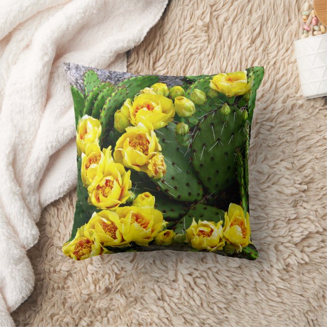 Prickly Pear Against Stone Cushion (Blanket)