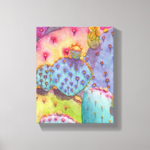 Prickly Pear Cactus Canvas Print Art Piece