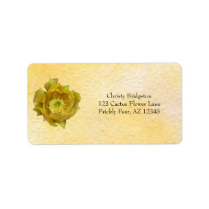 Prickly Pear Cactus Flower / Yellow / Label