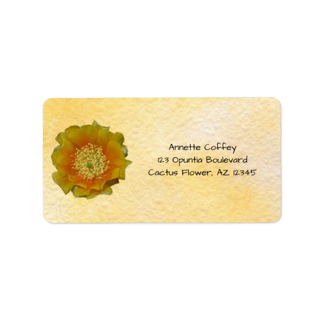 Prickly Pear Cactus Flower / Yellow & Orange / Label (Front)