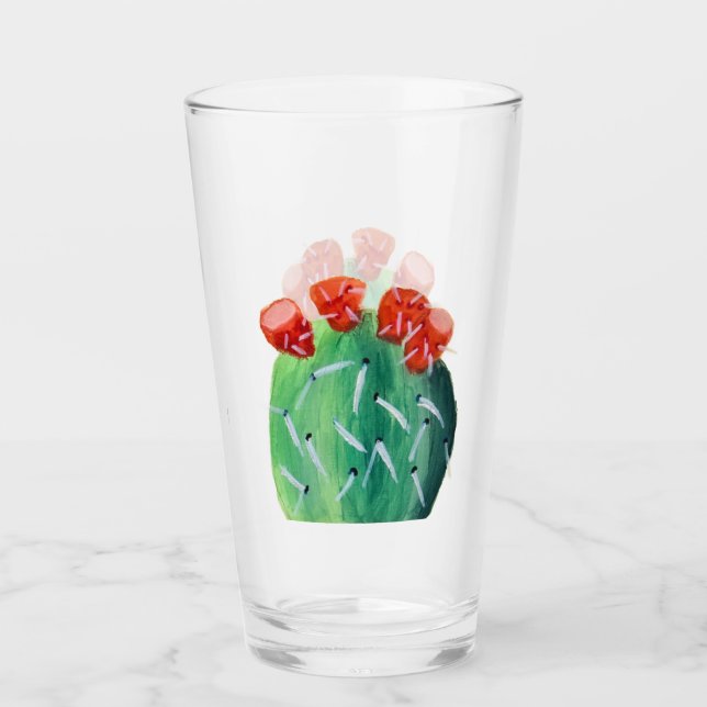 Prickly Pear Cactus Glass (Front)